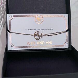NWT Alex and Ani Gold Anchor bracelet with adjustable pull chain
